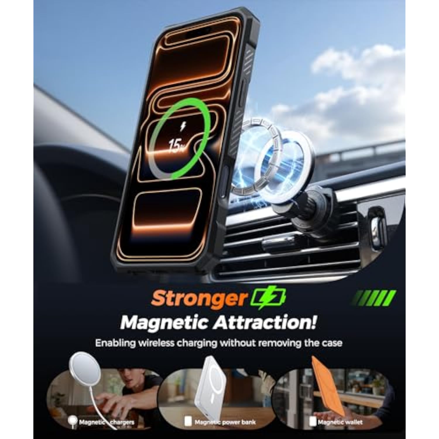 iPhone 17 Pro Max Premium 360 Spin Magnetic Kickstand Case
