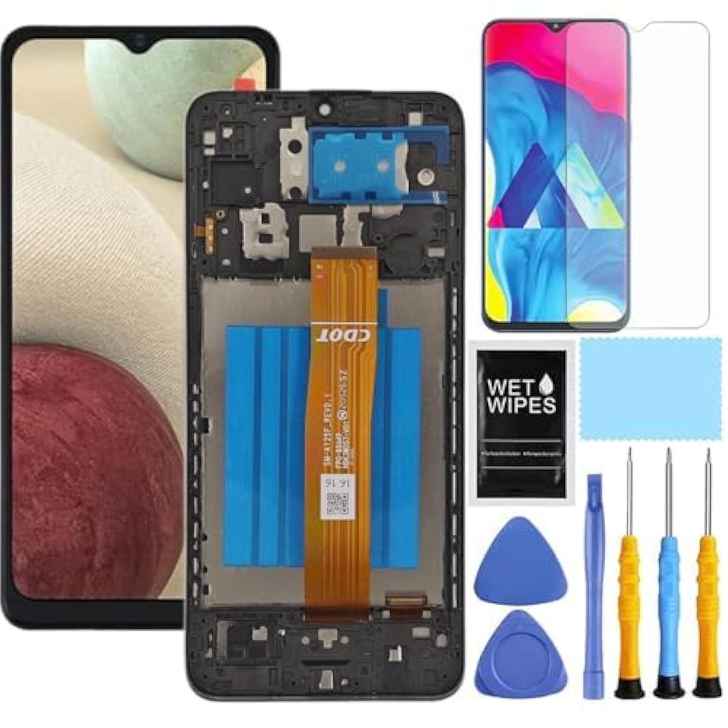 Samsung Galaxy A12 6.5in Screen Replacement Kit with Frame and Tools