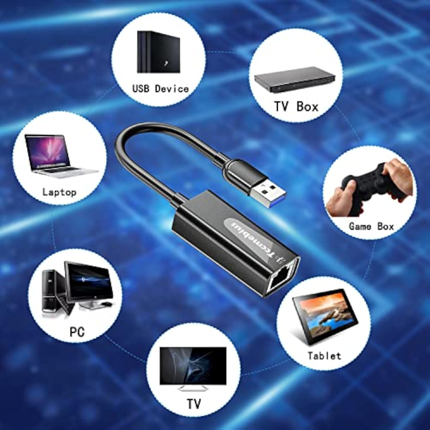 Usb Ethernet Adapter, Usb 3.0 To 10/100/1000 Gigabit Ethernet Lan Network Adap