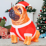 4 Ft Tall Christmas Inflatables Dog Outdoor Decorations Christmas Blow Up Bulldog Inflatable With Built-In Led Lights Ya