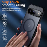 Magnetic For Google Pixel 9 Pro Case/Google Pixel 9 Case,[ Drop Protection] [Anti-Fingerprint] Slim Translucent Matte Back Phone Case,Black