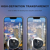 (2 Pack) Camera Lens Protector Compatible For Iphone 13/ Iphone 13 Mini, Protector De Cámera Premium Metal Glass Strong Adhesion Hd Anti-Scratch Full Coverage [No Affect On Night Shots] - Black