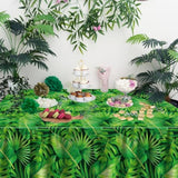 4 Pcs Hawaiian Luau Tablecloths Tropical Palm Leaves Table Cloth Jungle Safari Theme Tablecloth Aloha Palm Leaf Table Covers Beach Tropical Party Decorations Safari Jungle Party Supplies 86 X 51 Inch