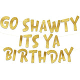 Pre-Strung Go Sha It’S Ya Birthday Funny Birthday Gold Glitter Banner - Funny 21St Birthday Decorations For Men And Women - Birthday Party Supplies And Gifts