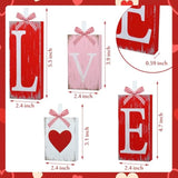 Heart Table Block Signs Wooden Tiered Tray Decor Heart Love Tabletop Signs Rustic Farmhouse Centerpieces For Wedding Party Home Shelf Decorations