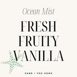 Scented Candle - Ocean Mist - Additional Scents And Sizes – 100% Cotton Lead-Free Wick - Luxury Air Freshening Jar Candles - Perfect Home Décor For Your Cocktail Table – 34 Oz