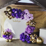 Purple & Gold Balloon Arch Kit - 140pcs for Baby Shower, Birthday, Wedding and Party Decor