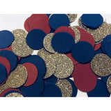 Confetti 100 Pieces Paper Circles Gold Navy Blue Burgundy Wine Birthday Bridal Shower Wedding Party Decor