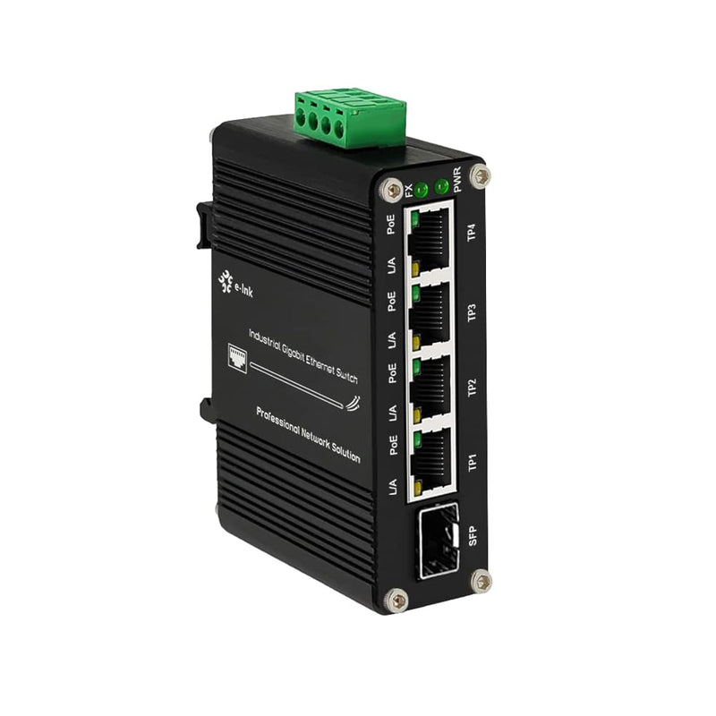 Mini Industrial 4 Port 10/100/1000Mbps Gigabit Ethernet Poe + Switch With Sfp