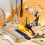 288 Pcs 2025 New Year Party Kit with Crowns, Glasses, Hats, Noisemakers, and Necklaces