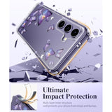 Compatible With Samsung Galaxy S24 Plus Case Floral, With Screen & Camera Lens Protector, Hard Pc&Tpu Bumper Clear Shockproof Protective For S24 Plus Phone Case Women 6.7"(Alluring Butterfly)