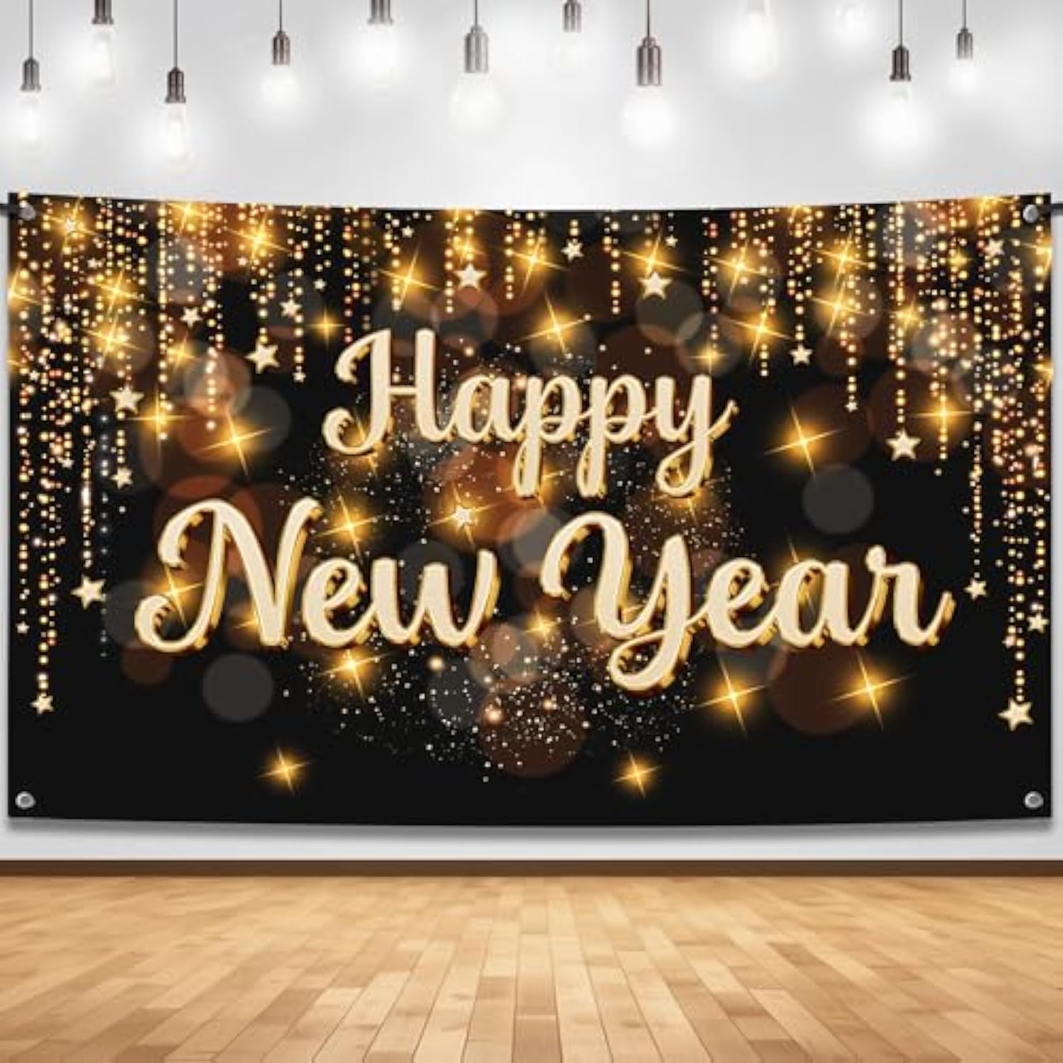 XL Happy New Year 2026 Banner 72x44in Backdrop Party Decorations