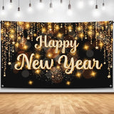 XL Happy New Year 2026 Banner 72x44in Backdrop Party Decorations