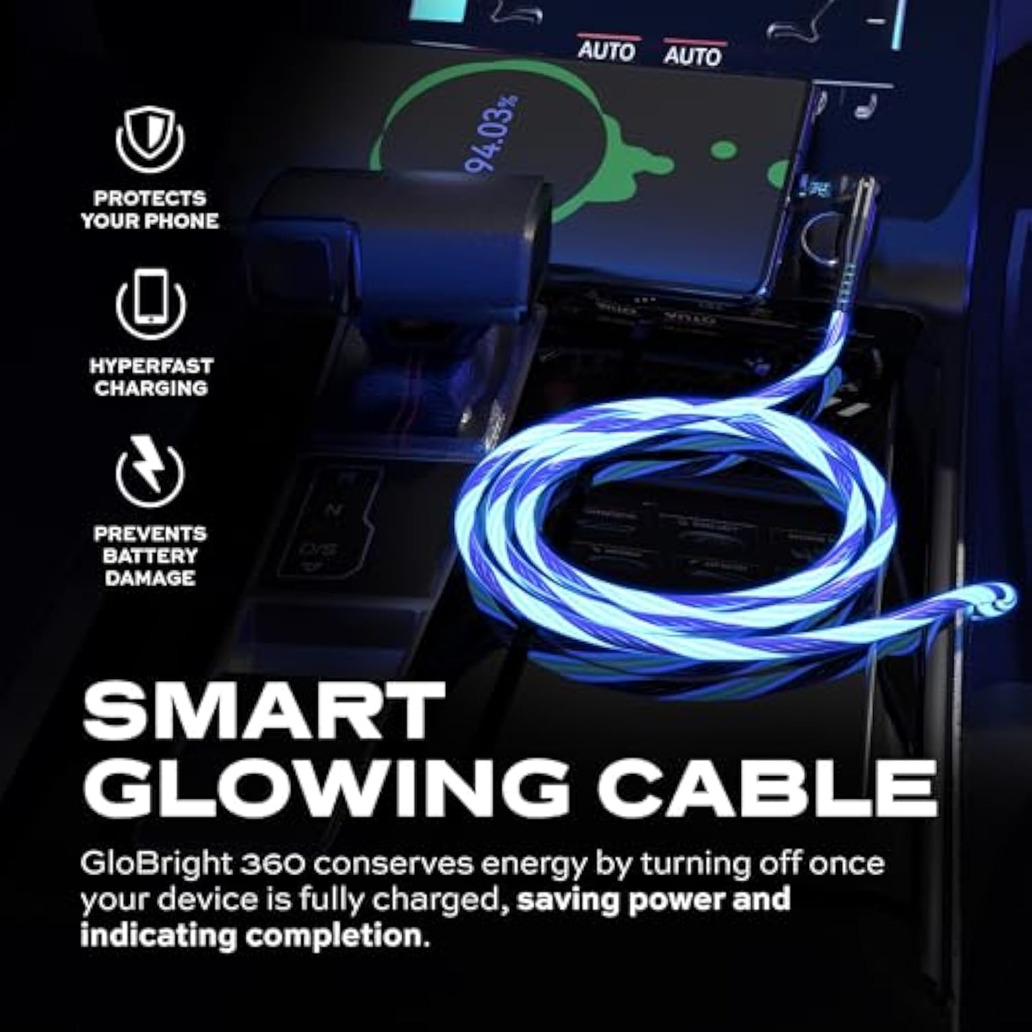 360 Globright Magnetic Phone Charger Light Up Charger - Led Magnetic Charging