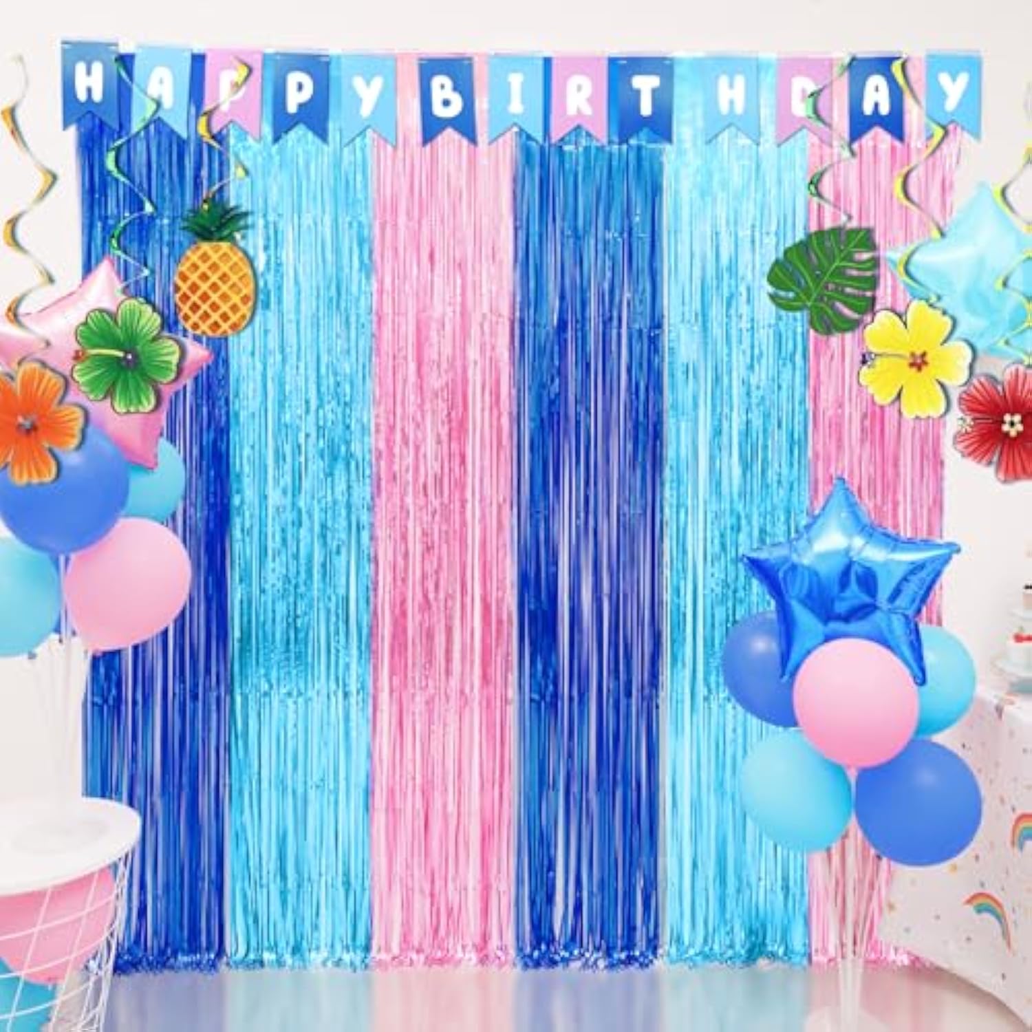 Cartoon Birthday Decorations With 2Pack Cartoon Party Streamers, 18Pcs Cartoon Party Balloons & 1Pcs Cartoon Birthday Banner For Cartoon Birthday Party Photo Props Backdrop Supplies