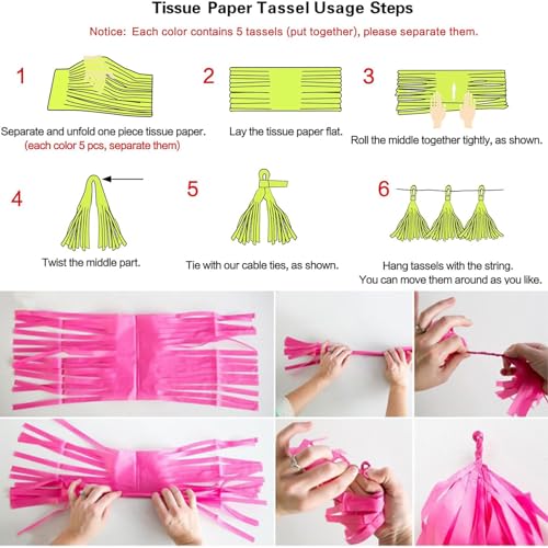 Gender Reveal Tissue Paper Tassel Banner for Wedding,Birthday,Baby Shower Party Decorations?DIY Kits?Pink?Blue?Silver?15PCS