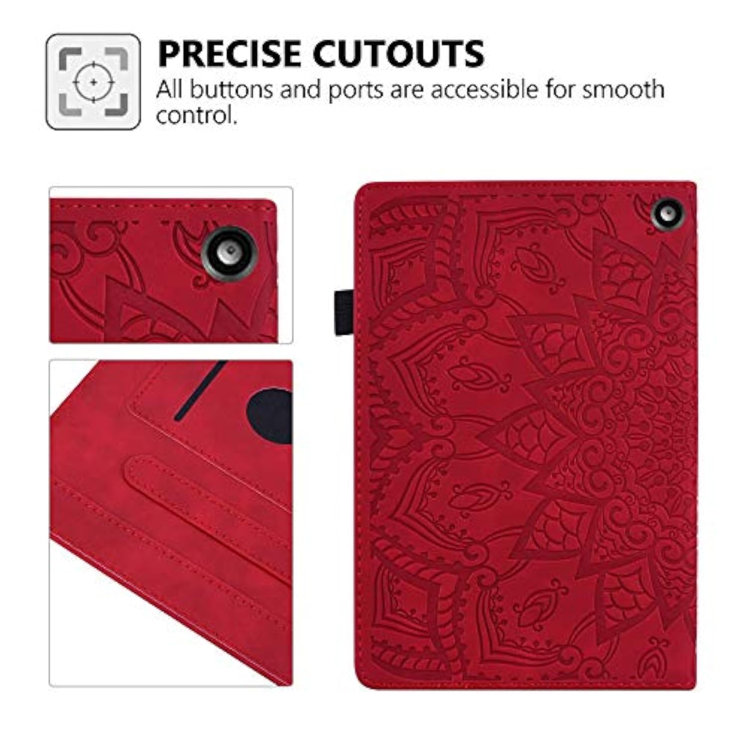 Case For Amazon Fire Hd 8 2020/8 Plus 10Th Gen, Mandala Embossed Pu Leather Fo