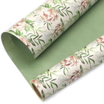 Wedding Wrapping Paper Floral Reversible Mini Roll Gift Wrap For Women Girls Bridal Shower Anniversary Birthday Wedding 17 Inch X 33 Feet-Sage Green