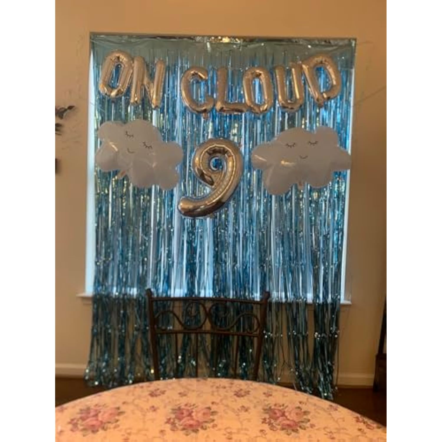 13 Pcs Silver On Cloud 9 Balloons 9Th Birthday Nine Years Old Party Supplies