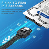 Sata Iii Cable, 6Gbps Straight Hdd Sdd Data Cable, Sata 3.0 Nylon Braided Cabl