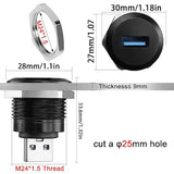 Usb3.0 Male To Female Threaded Fixing Adapter 5Gbps Usb3.0 Plug To Socket Roun