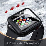 Compatible For Apple Watch Series 2 / Series 3 Case With Screen Protector 42Mm Accessories Slim Guard Thin Bumper Full Coverage Matte Hard Cover Defense Edge For Iwatch Women Men Gps (Black)