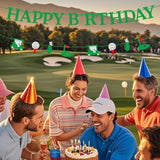 2Pc Golf Happy Birthday Banner Pre-Strung Glitter Ball & Club Sport Party Decor