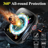 [3 Pack] Case For Watch Series 9 Screen Protector 45Mm Series 8 Series 7, Hard Pc Bumper Cover Hd Tempered Glass Full Protective Case For Iwatch Series 9/8/7 Accessories 45Mm, Black