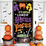 Hocus Pocus Sanderson Sisters Front Door Cover Banner – Spooky Halloween Porch Sign, Home Decorations & Holiday Supplies
