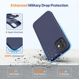 Compatible With 12 Case And 12 Pro Case, Liquid Silicone Gel Rubber Full Body Protection Shockproof Drop Protection Phone Case For 12/12 Pro 6.1 Inch(Navy Blue)