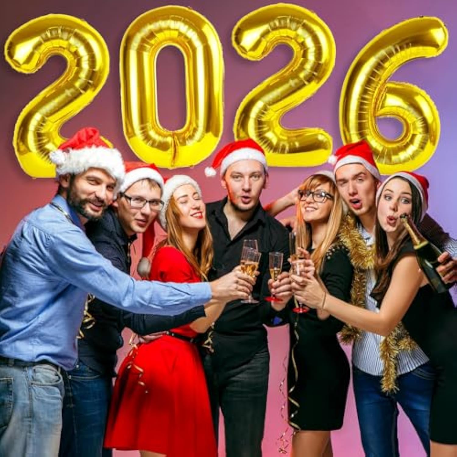 40 Inch Gold 2026 Number Balloons for New Year Party and Celebrations