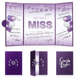 Farewell Party Decorations Purple We Will Miss You Card Guest Book To Sign Signature Coworker Leaving Job Goodbye Going Away Moving Graduation Retirement Gifts For Women Friends Boss Work Bestie
