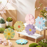 6 Pcs Spring Wooden Flower Table Decorations Double Layer Pastel Centerpieces Signs Rustic Farmhouse Floral Tiered Tray Decor For Girl Birthday Easter Baby Shower Desk Home Kitchen Shelf