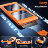 3 In 1 For Iphone 15 Pro Max Privacy Screen Protector, 2 Pack Tempered Glass Film Anti-Spy + 1 Dust Free Installation Tool, [Front Hd Side Anti-Peep] No Bubbles Full Coverage Micro-Curved Edges