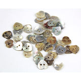 Pack Of 12Mm 2 Holes Heart Shaped Mother Of Pearl Delicate Natural She