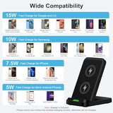 Wireless Charger Stand for Moto G Stylus 5G 2025/2024,Moto Edge/Razr 2025,Moto G Power 5G 2025/2024,15W Fast Charging Station with QC Adapter for