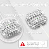 Compatible With Samsung Galaxy Buds 3 Case & Galaxy Buds 3 Pro Case,Crystal Glitter Shining Cover,With Bling Lanyard Keychain Charm For Women (Silver)