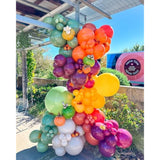 156Pcs Fall Balloon Garland Arch Kit Orange Burgundy Green Yellow with Maple Pumpkin