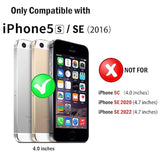 For Iphone Se 2016 Case Heavy Duty Protective Armor Shock-Absorbing Dual Layer Rubber Tpu + Pc Cover Matte Non-Slip Bumper Shell Phone Cases For Iphone Se 1St Generation /5S/5 (4") Black