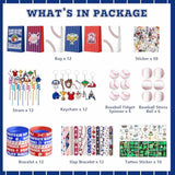 Baseball Party Favors, 132Pcs Goodie Bags Set, Stickers, Keychains, Birthday Party Decorations, Team Gifts For Kids