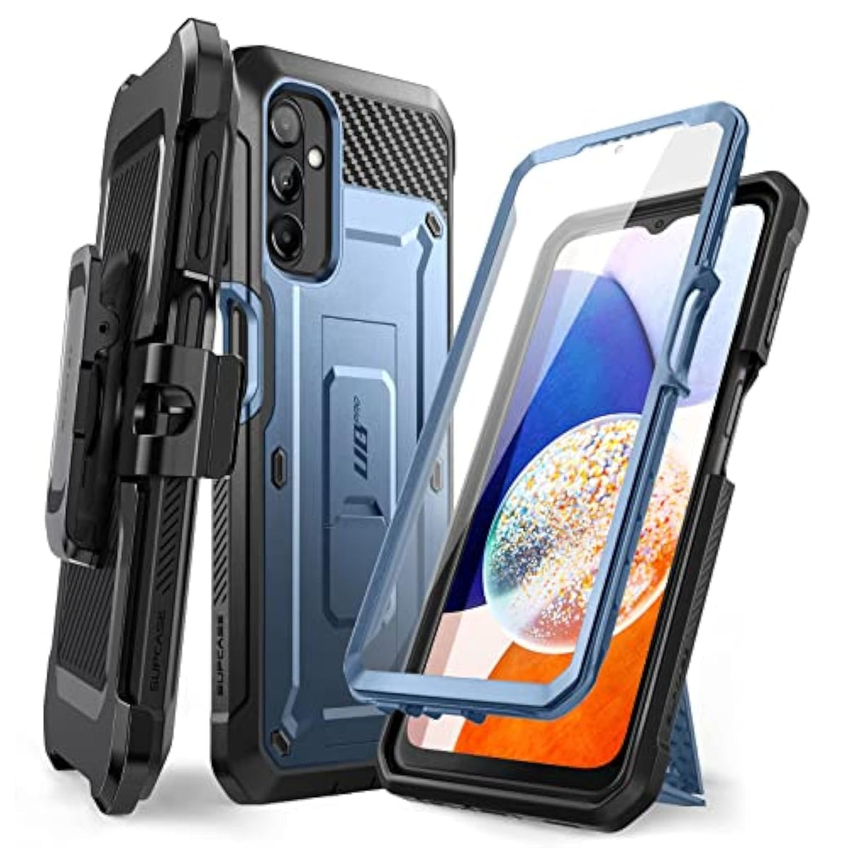 SUPCASE for Samsung Galaxy A14 5G Case with Screen Protector (Unicorn Beetle Pro), [Built-in Stand & Belt-Clip] Heavy Duty Full-Body Rugged Kickstand Protective Phone Case for Samsung A14 5G, Tilt