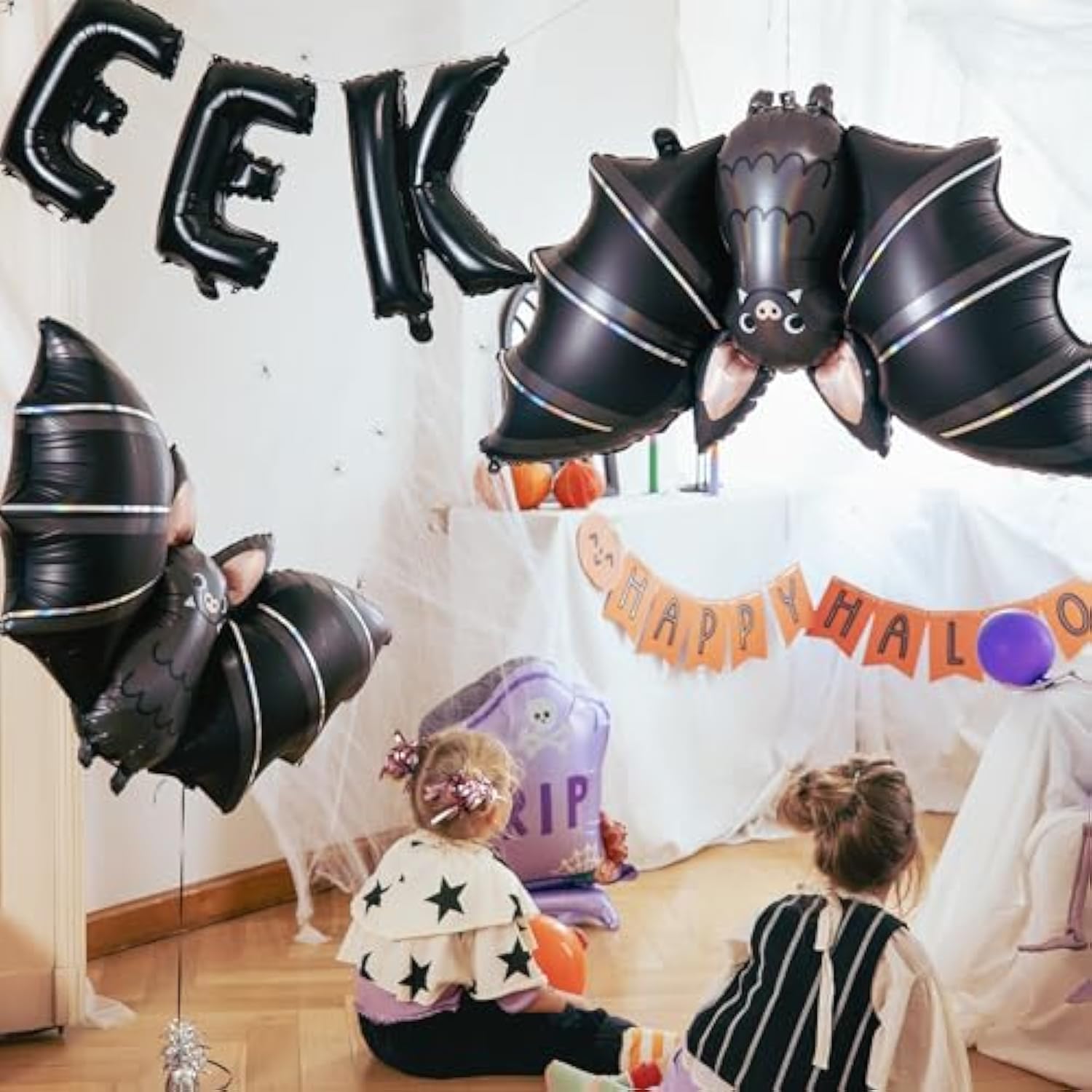 40 Inch Large EEK Bat Foil Balloon Set Halloween Party Decorations Balloon Decor