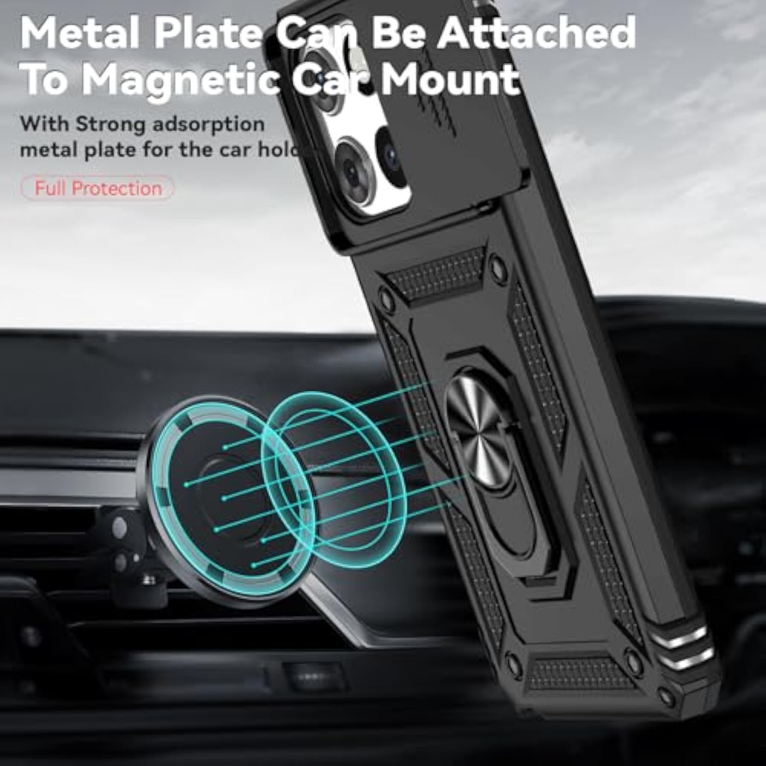 For Motorola Moto G Stylus 2025 Case With Slide Camera Cover Hd Screen Protector [Military Grade 16Ft. Drop Tested] Magnetic Ring Holder Kickstand Protective Phone Case For Moto G Stylus 2025, Black