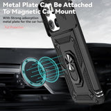 For Motorola Moto G Stylus 2025 Case With Slide Camera Cover Hd Screen Protector [Military Grade 16Ft. Drop Tested] Magnetic Ring Holder Kickstand Protective Phone Case For Moto G Stylus 2025, Black