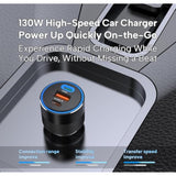 130W Car Charger With 100W E-Mark Cable - Multiport (2 Usb-C & 1 Usb-A) Super Fast Charging, Compatible With Iphone 15/14/13/12, Galaxy S24/S23/S22, Ipad, Macbook, Windows Laptops & More