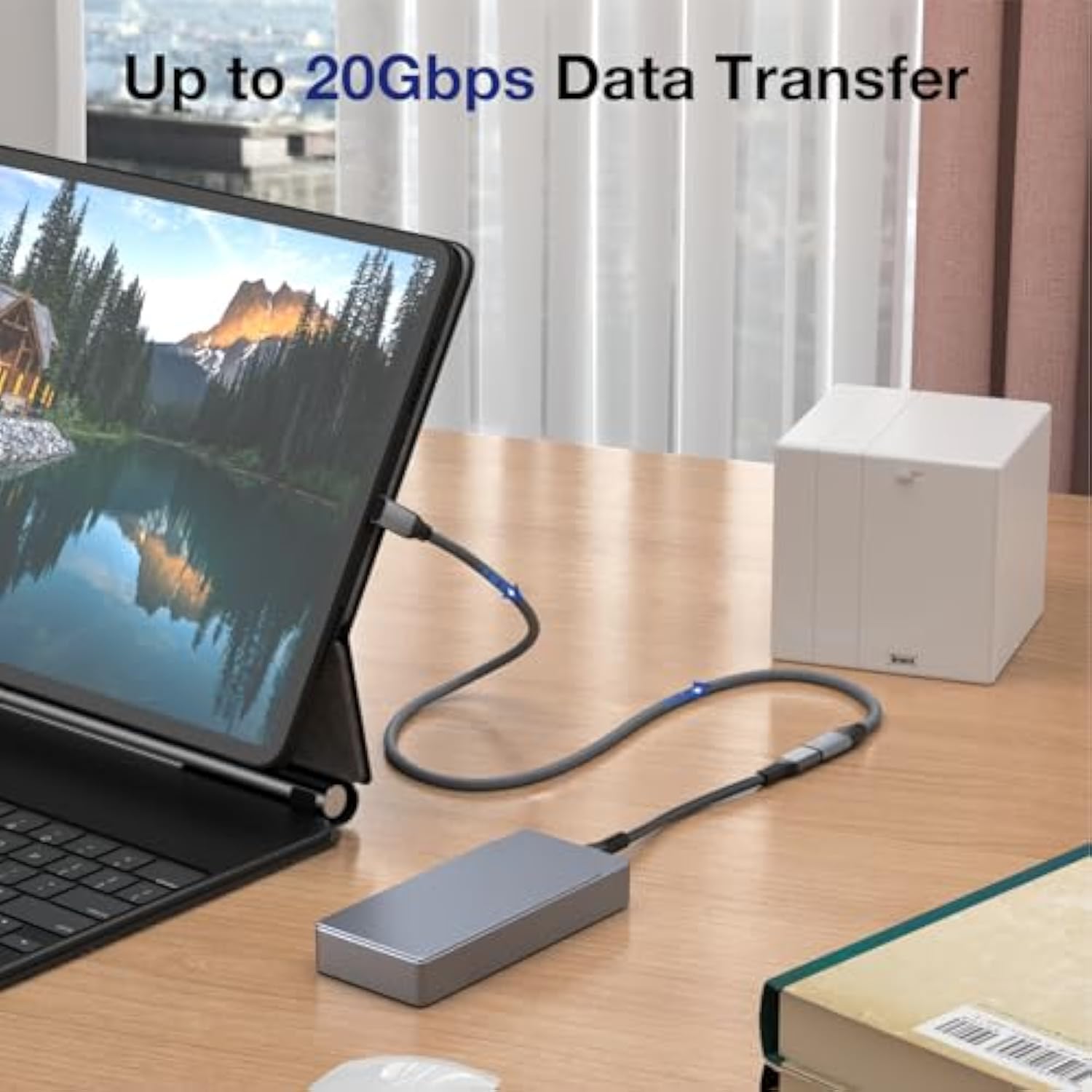 90 Degree Usb C Extension Cable 1Ft,Up&Down Pd 100W Usb 3.2 Gen2 20Gbps Type C