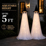 2 Pack 5 Ft Large Light Up Ghost Decor - Halloween Decorations Outdoor