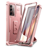 For Samsung Galaxy Note 20 Ultra 5G Case, [Built In Screen Protector And Kickstand] Heavy Duty Grade Protection Shockproof Protective Cover For Galaxy Note 20 Ultra (Rose Gold)