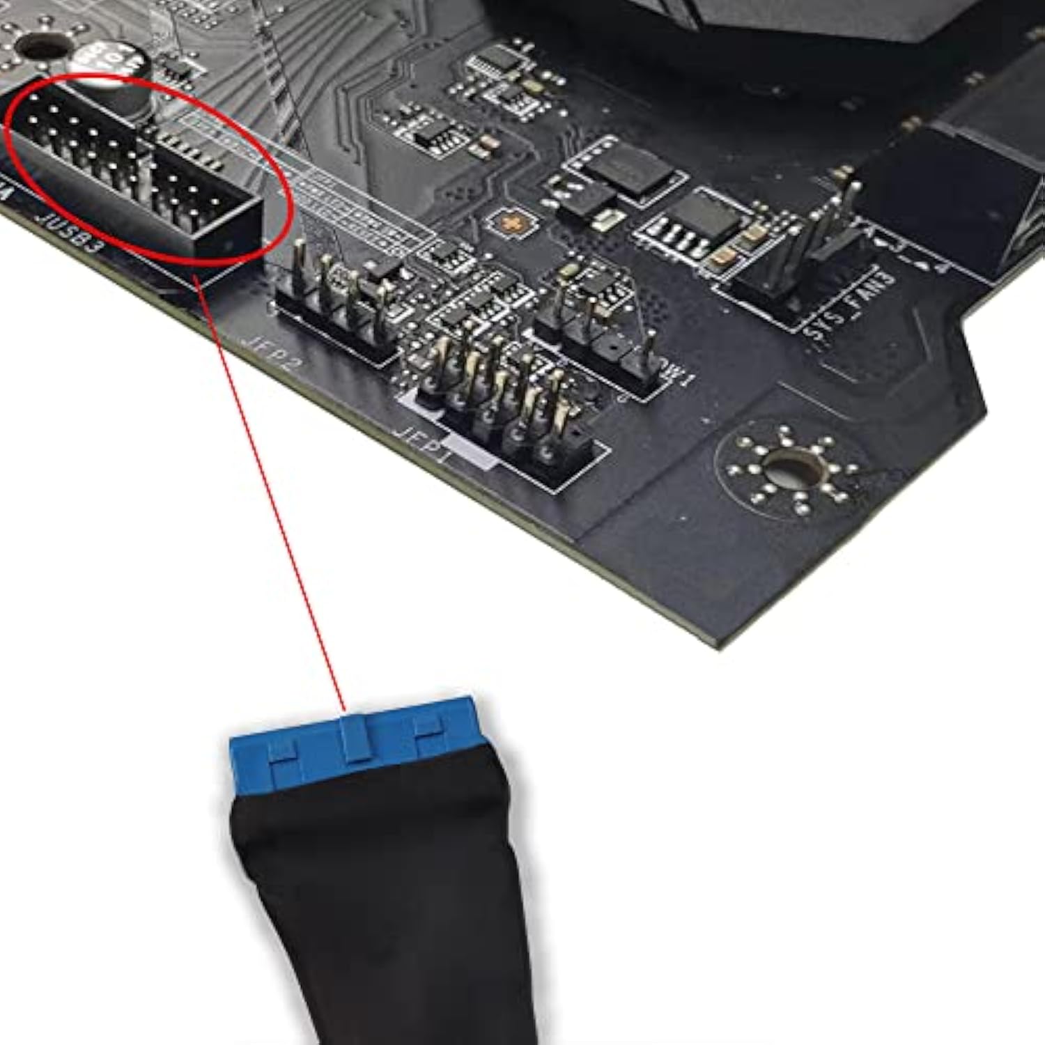 Usb 3.0 Header Extension Cable 1Ft 19/20 Pin 1 To 2 Y Splitter Internal Extens