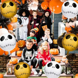 Halloween Skeleton Foil Balloon Set: Gold & White Party Decor